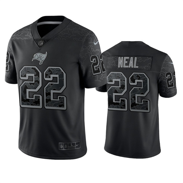 Men's Tampa Bay Buccaneers #22 Keanu Neal Black Reflective Limited Stitched Jersey